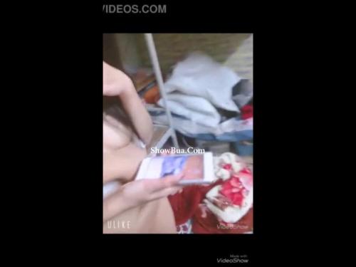 Viet girl suck on my dick and shows her tits